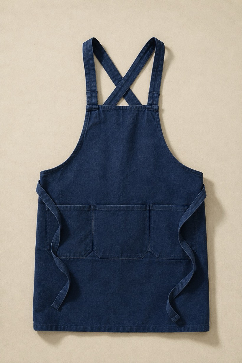 Cross-Back Apron Canvas 340, 340 g/m² cloth, laid flat