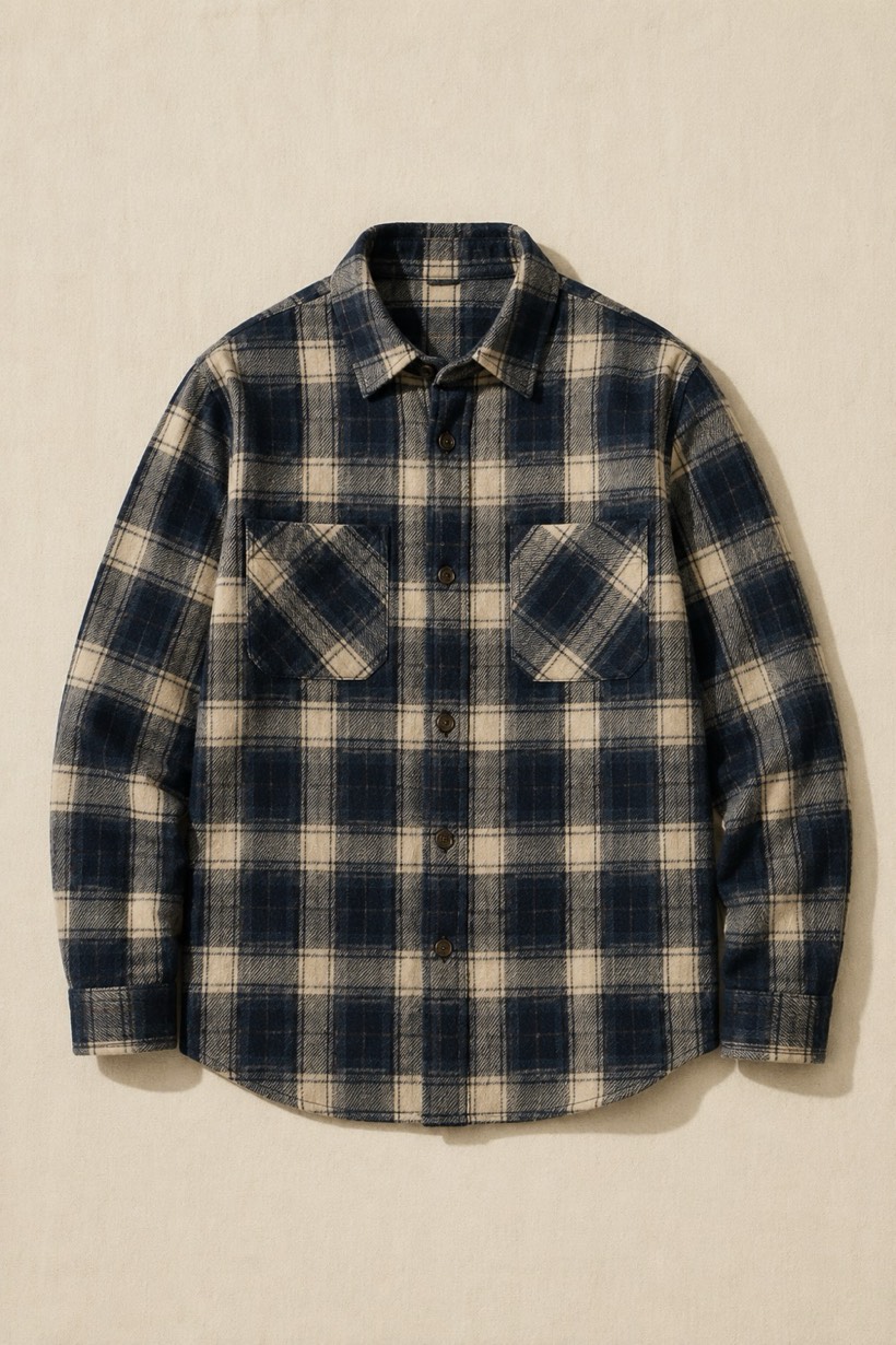 Flannel Work Shirt 220, 220 g/m² cloth, laid flat