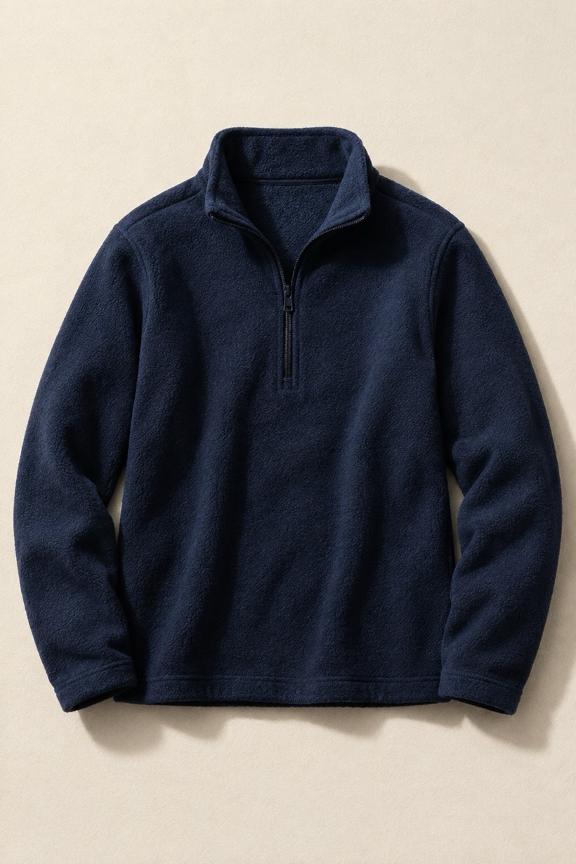 Fleece Work Half-Zip, 300 g/m² cloth, laid flat