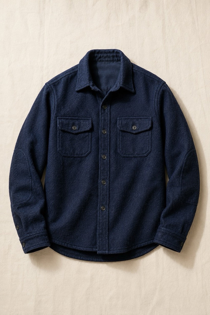 Heavy Flannel Overshirt 300, 300 g/m² cloth, laid flat