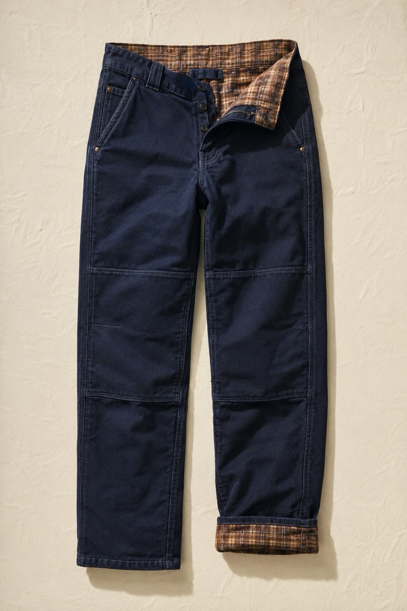 Lined Winter Work Trouser, 400 g/m² cloth, laid flat