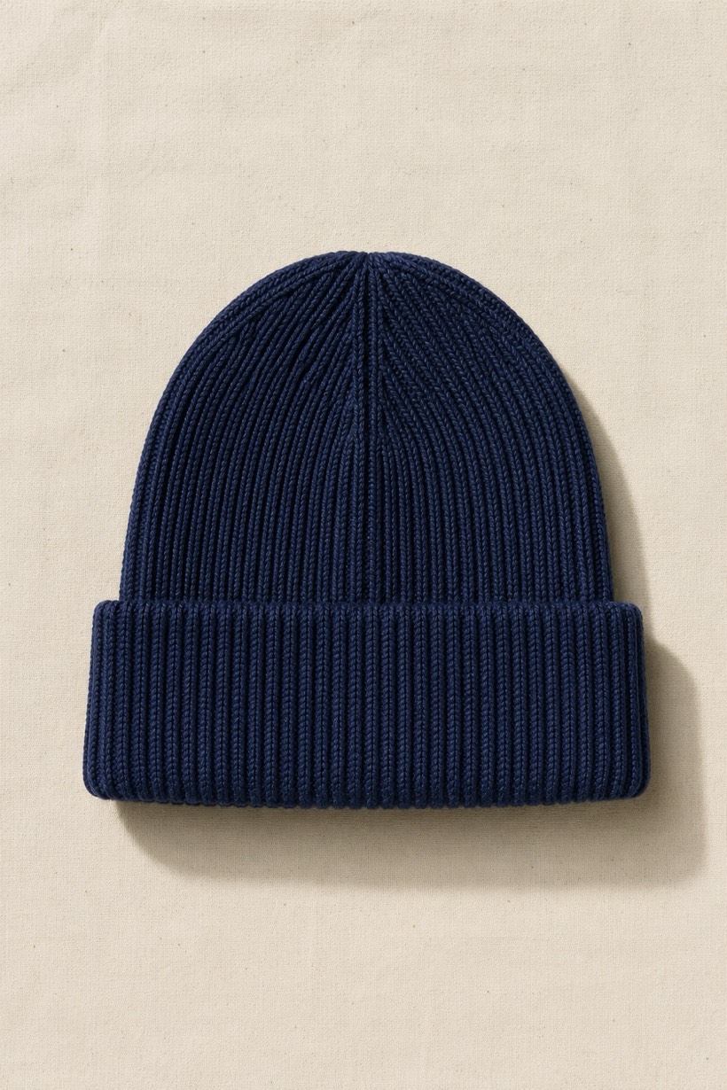 Ribbed Work Beanie, 400 g/m² cloth, laid flat