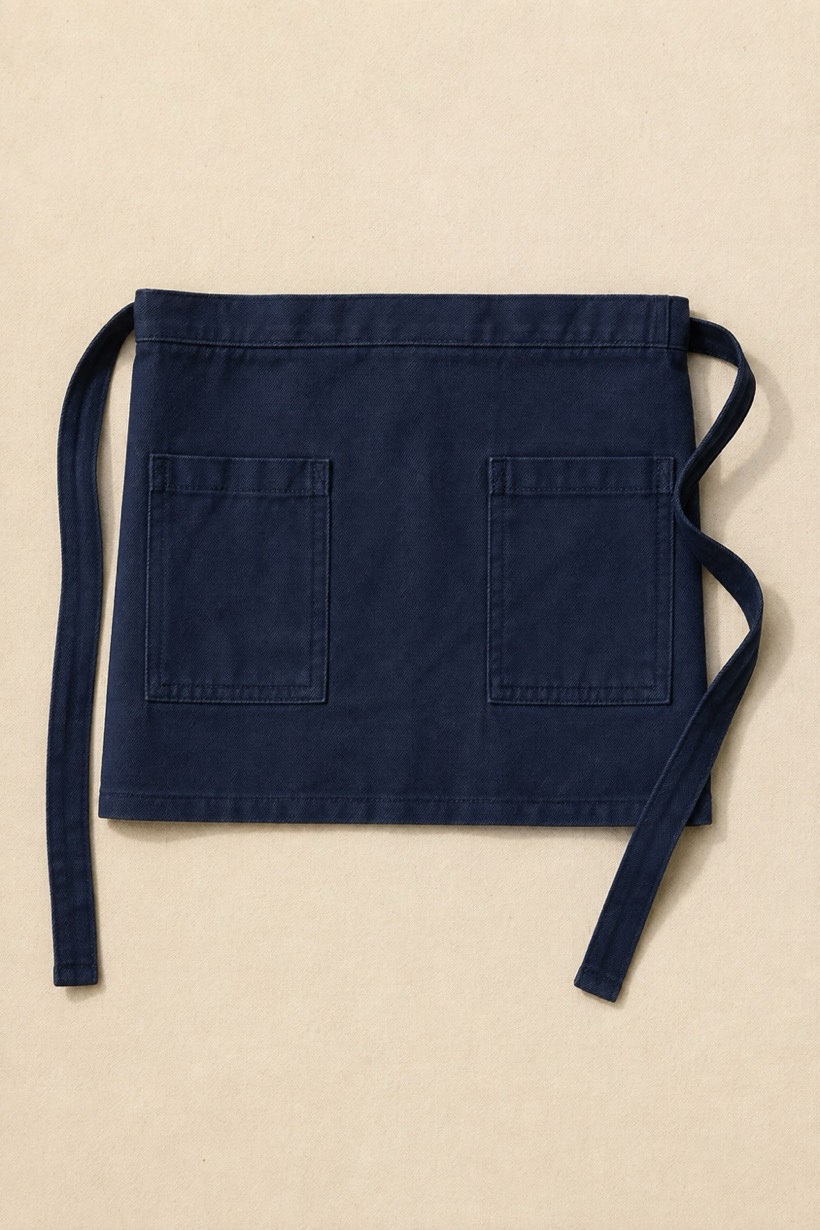 Short Work Apron, 300 g/m² cloth, laid flat