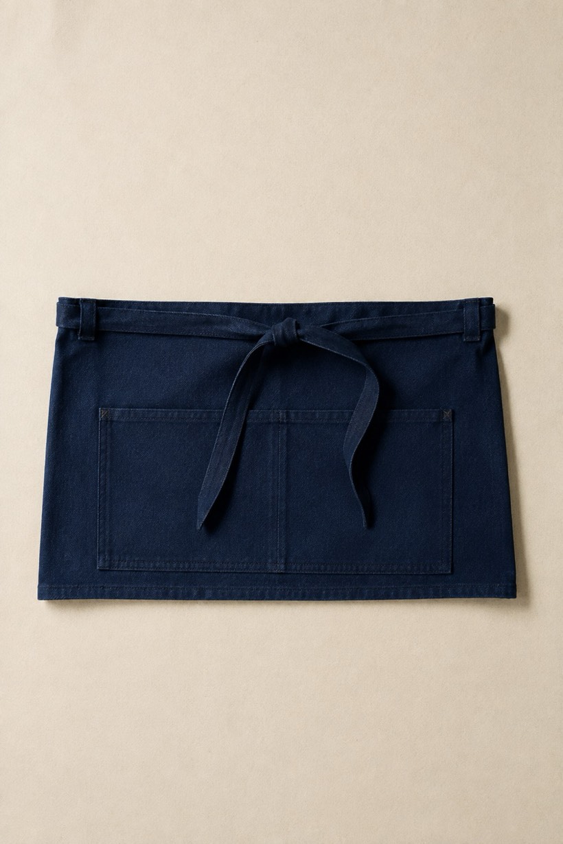Waist Apron with Pockets, 320 g/m² cloth, laid flat
